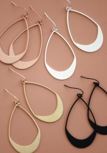 Metal Oval Earrings