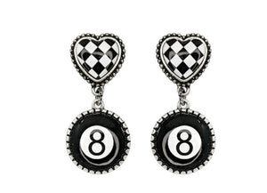 Checkered Heart With Eight Ball
