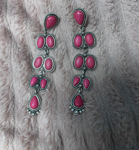 PINK STONE EARRINGS