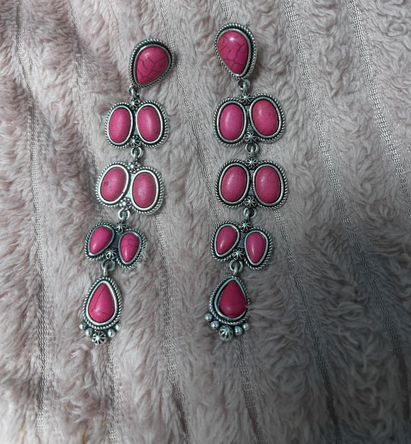 PINK STONE EARRINGS