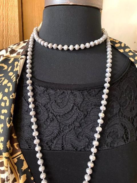 Gray Beaded Necklace