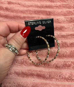 Gold and Silver Hoop Earrings