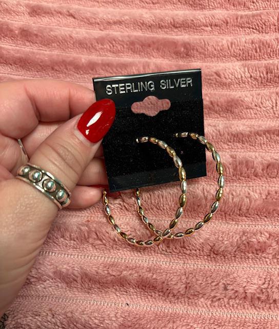 Gold and Silver Hoop Earrings