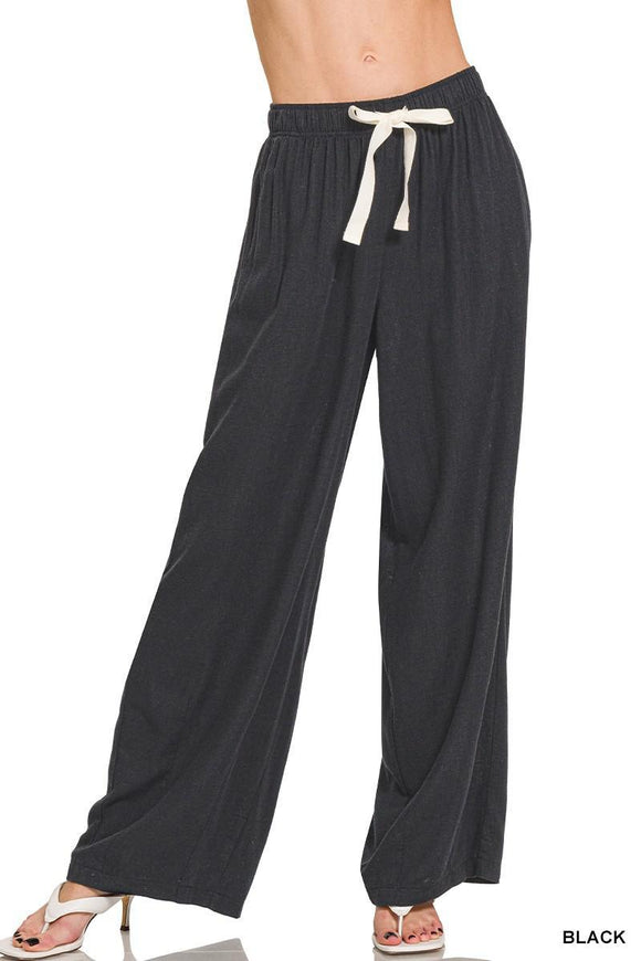 BLACK DRAWSTRING PANT