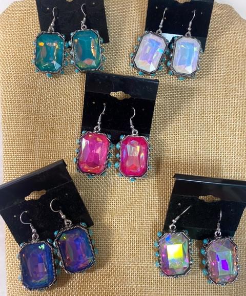 Colored Pendant Earrings