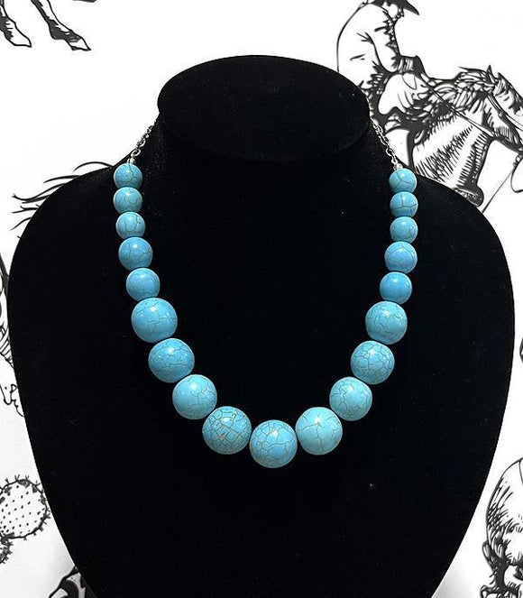 Turquoise Chunky Beaded Necklace