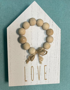 beaded love decor