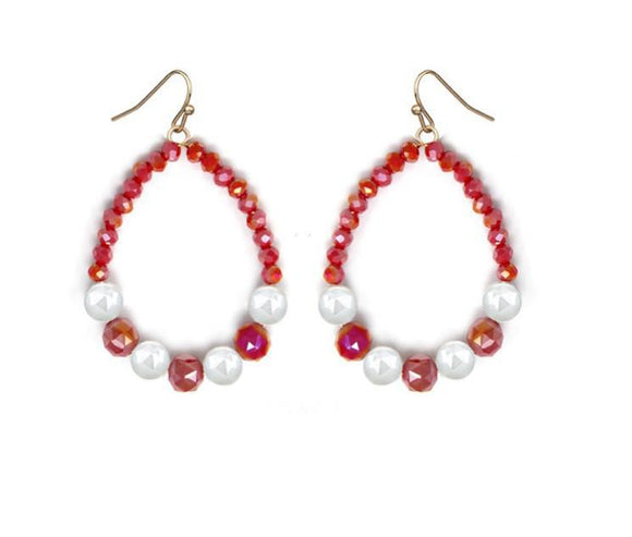 RED AND WHITE EARRINGS