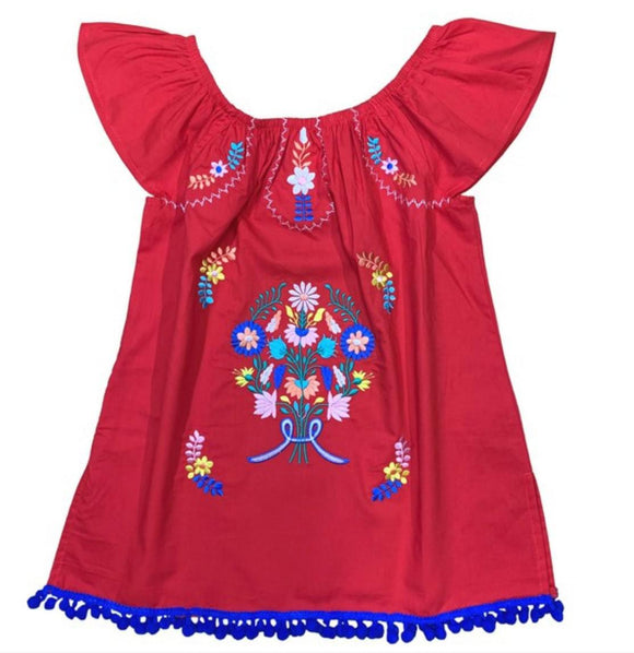Red Kids Mexican Dress