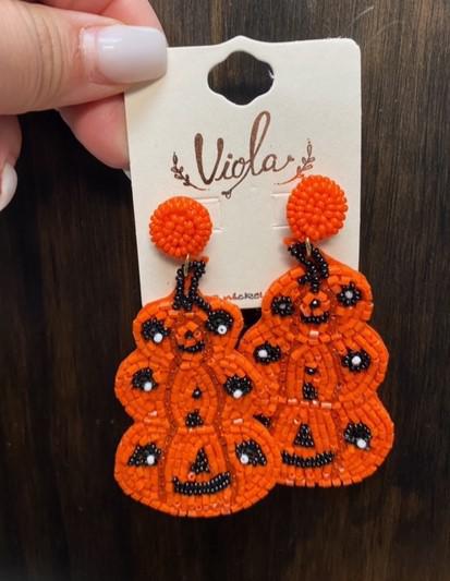 Pumpkin Beaded Earrings