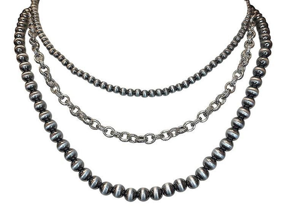 Navajo Bead  Chain Layered Necklace