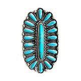 Turquoise Western Concho  Cuff Ring