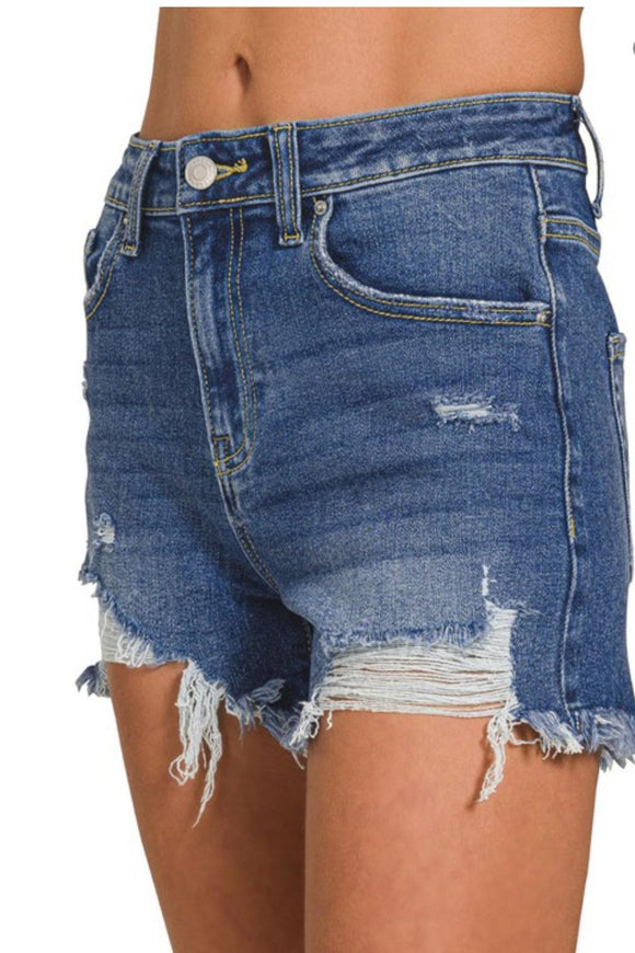 Denim Distressed Shorts