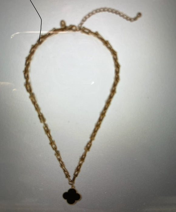 Black and Gold Flower Necklace