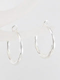 All Silver Hammered Metal Circle Clip Earrings