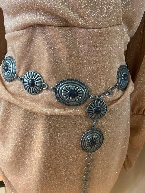 Gray Rustic Western Concho Belt