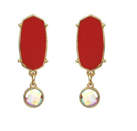 RED POST EARRINGS