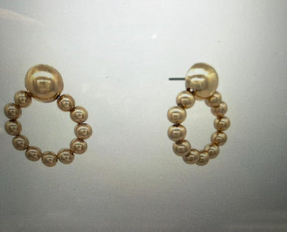 Gold Pearl Hoops
