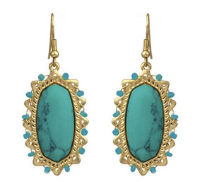 Gold and Turquoise Earrings