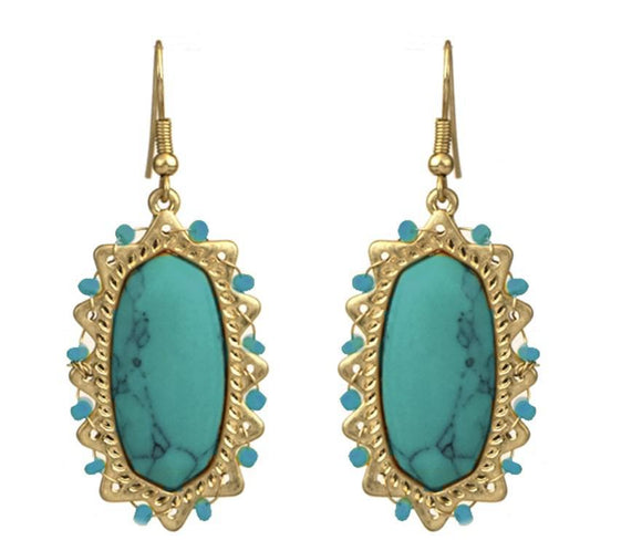 Gold and Turquoise Earrings