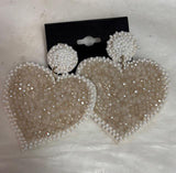 Big Beaded Heart Earrings