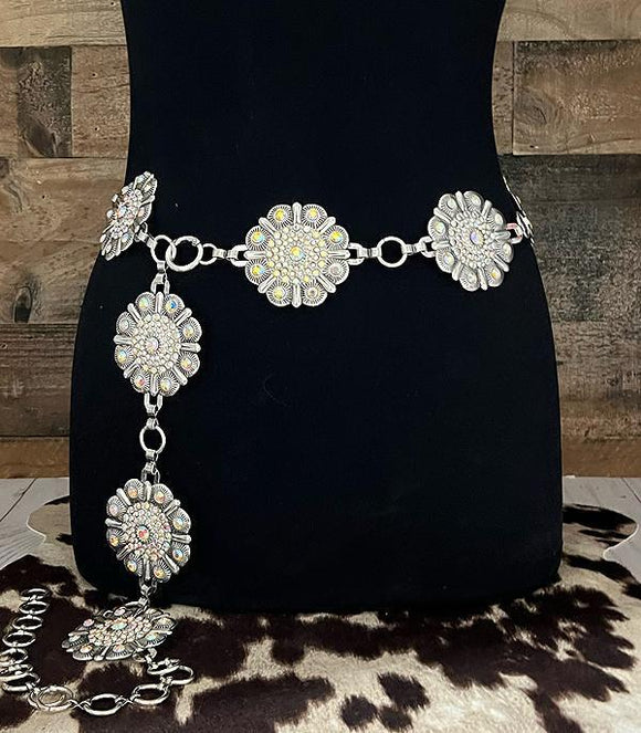AB And Silver Concho Belt