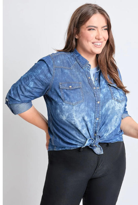 Plus Chambray Long Sleeve