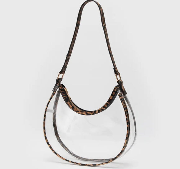 Clear and Cheetah Hobo Bag