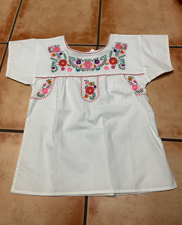 White Kids Mexican Top