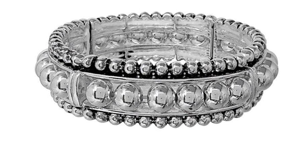 Silver Stretch Bangle Bracelet