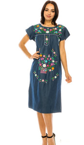Chambray Mexican Dress