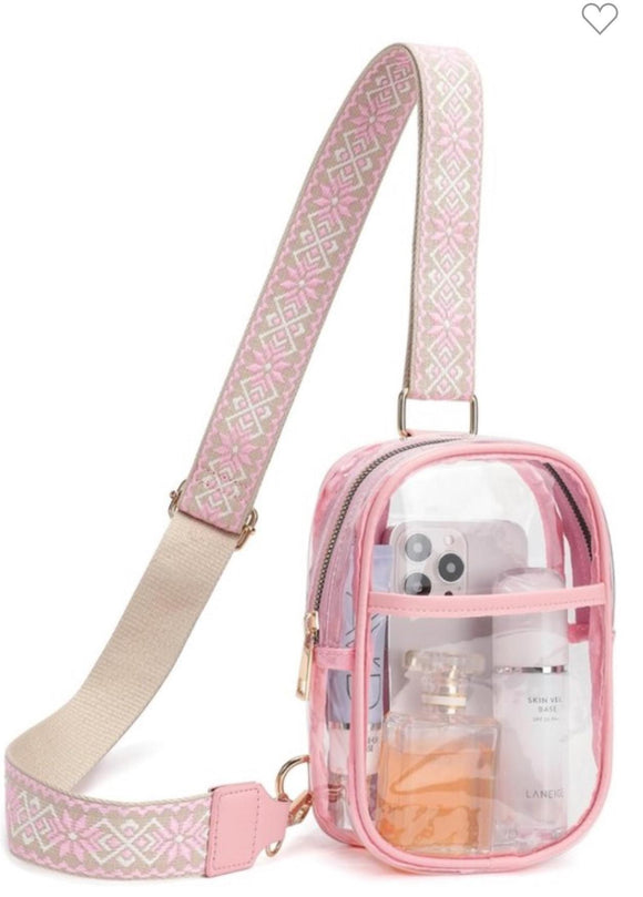 pink clear bag