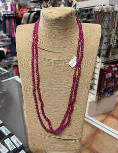Fuchsia Beaded Necklace