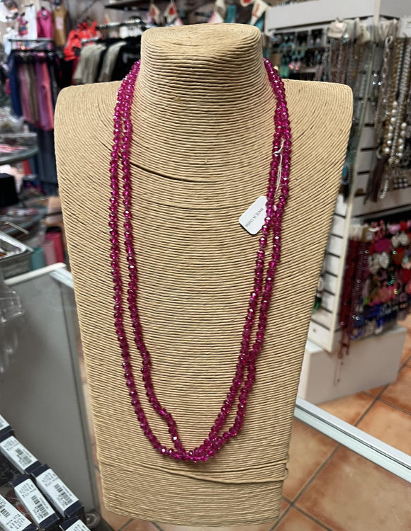 Fuchsia Beaded Necklace