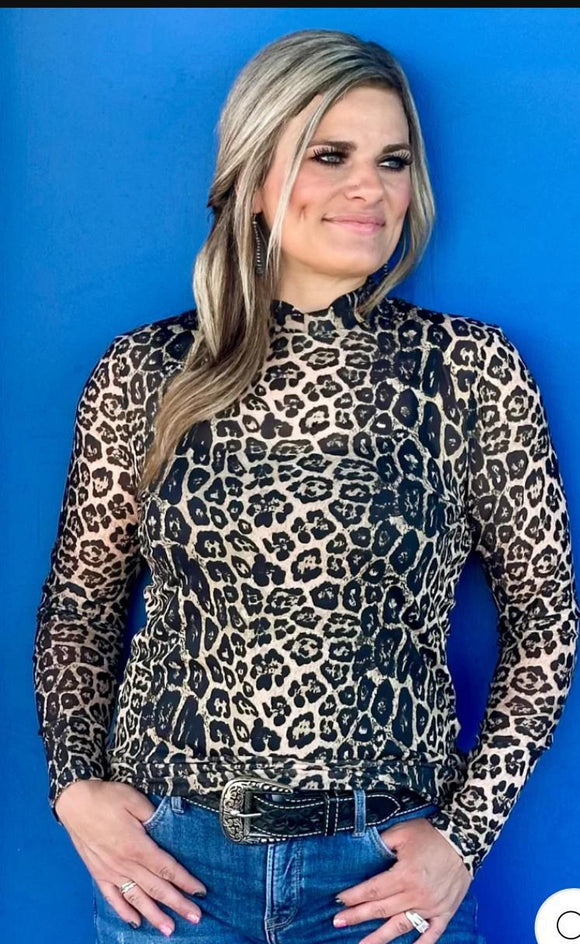 GOLD MESH ANIMAL PRINT