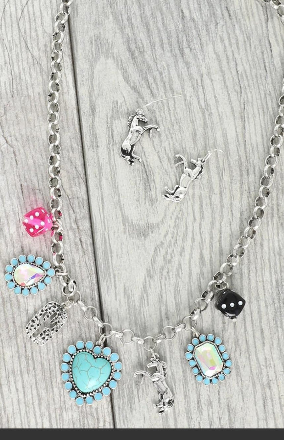 Western Charm Multi Jeweled Necklace