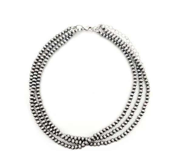 THREE Row Navajo Bead Choker