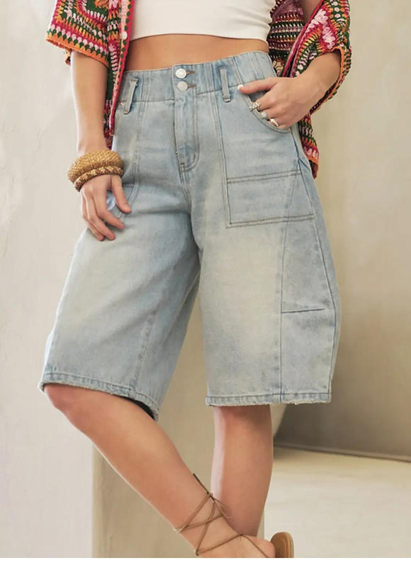 Cargo Denim Shorts