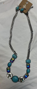 Turquoise and AB Necklace