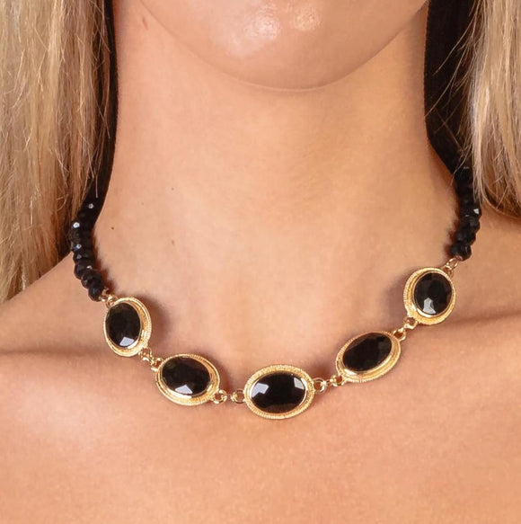 Gold With Black Necklace