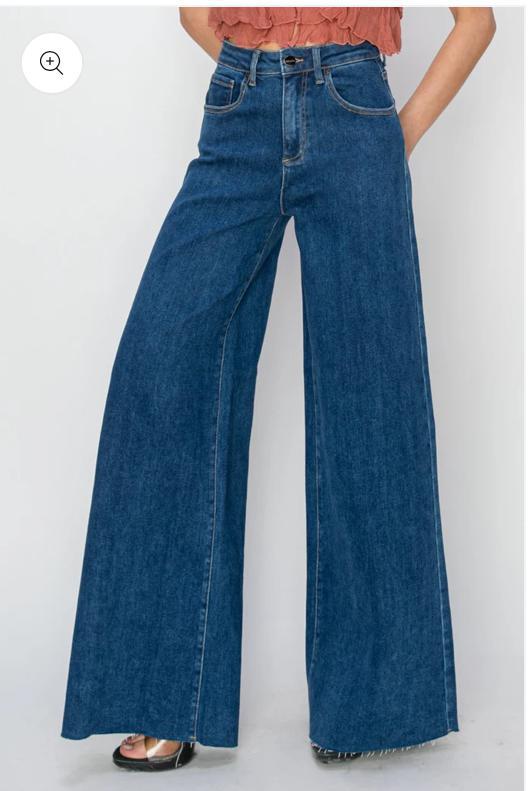 High Rise Wide Palazzo Risen Jeans