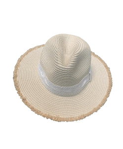 Natural Straw Hat W/ Lace Wrap Around