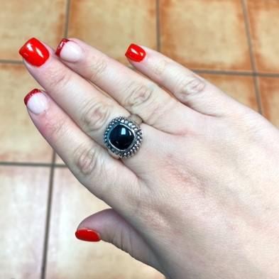 Black And Silver Plated Ring