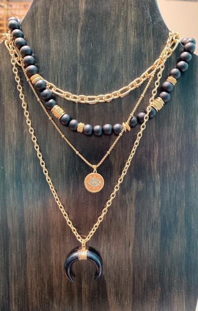 BLK HORN NECKLACE