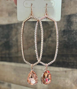 Long Oval Rose Gold Earrings
