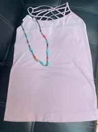 violet criss cross tank