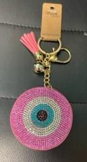 pink evil eye keychain