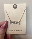 Silver And Gold Clear "Mom" Necklace