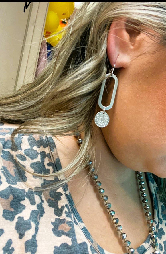 Silver Clear Earrings