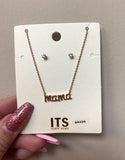 Gold and Silver "Mama" Necklace Set